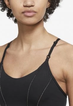 Nike Performance Damen W NY DF INDY METALLIC TAPE BRA - Sport BH - Black/(dk Smoke Grey) -Angebote Nike Store 01c7585c2ea846a2b0916a318b6f5a17