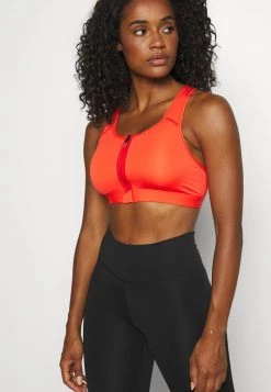 Nike Performance ZIP FRONT BRA - Sport-BH Mit Mittlerer Stützkraft - Chile Red/white | Damen -Angebote Nike Store 06826fd8be0b4f8795d31660c1e16350