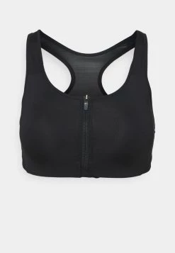 Nike Performance Damen SHAPE ZIP FRONT BRA - Sport-BH Mit Starker Stützkraft - Black
