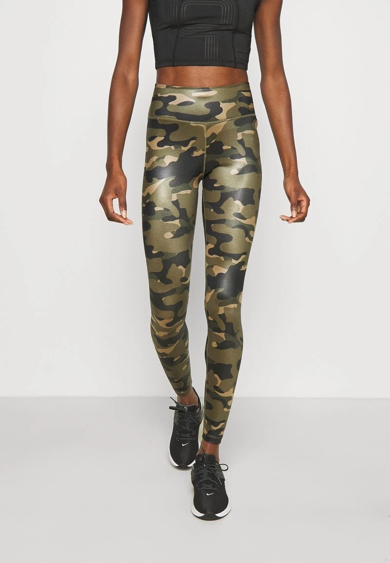 Nike Performance ONE CAMO - Tights - Medium Olive/white | Damen 1 Nike Performance ONE CAMO - Tights - Medium Olive/white | Damen