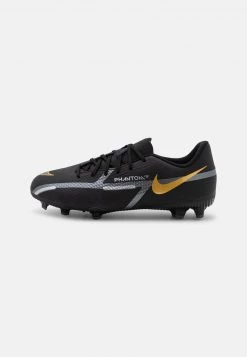 Nike Performance JR. PHANTOM GT2 ACADEMY UNISEX - Fußballschuh Nocken - Black/metallic Dark Grey/metallic Gold