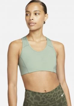 Nike Performance SPARKLE BRA - Sport-BH Mit Mittlerer Stützkraft - Jade Smoke/(particle Beige) | Damen