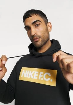 Nike Performance Herren FC HOODIE - Kapuzenpullover - Black/saturn Gold/white -Angebote Nike Store 09a5b5dffe934c2d83af435483039ca5