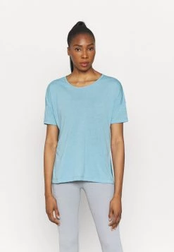 Nike Performance Damen LAYER - T-Shirt Basic - Cerulean Heather/glacier Blue/light Armory Blue