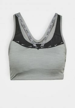 Nike Performance Damen LOGO BRA - Sport-BH Mit Mittlerer Stützkraft - Particle Grey/black