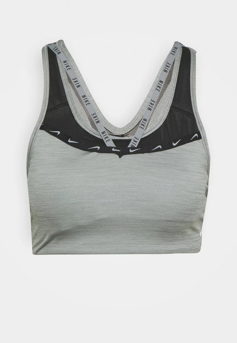 Nike Performance Damen LOGO BRA - Sport-BH Mit Mittlerer Stützkraft - Particle Grey/black 1 Nike Performance Damen LOGO BRA - Sport-BH Mit Mittlerer Stützkraft - Particle Grey/black