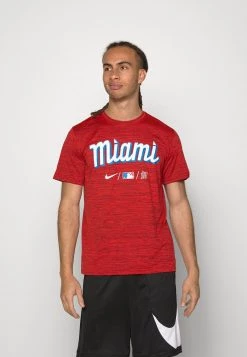 Nike Performance Herren MLB MIAMI MARLINS CITY CONNECT LEGEND PRACTICE VELOCITY - Sport T-shirt - University Red/white