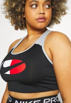 Nike Performance Damen LOGO BRA - Sport-BH Mit Mittlerer Stützkraft - Black/light Smoke Grey/white -Angebote Nike Store 11407a4a0b15463ebd94212868f4ddfb