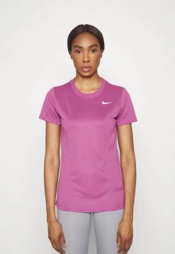 Nike Performance Damen DRY TEE CREW - Sport T-shirt - Light Bordeaux/white