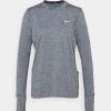 Nike Performance Damen ELEMENT CREW - Langarmshirt - Smoke Grey/lightt Smoke Grey/heathre/silver