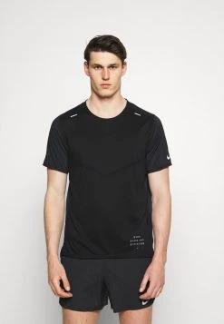 Nike Performance Herren RISE - T-Shirt Print - Black/black