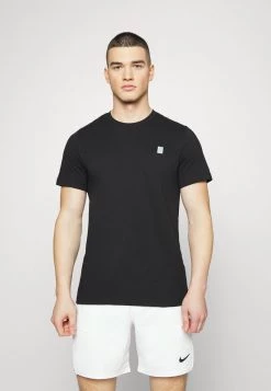 Nike Performance COURT - T-Shirt Basic - Black/washed Teal | Herren