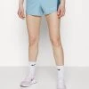 Nike Performance SHORT - Kurze Sporthose - Worn Blue/ash Green/worn Blue/wolf Grey | Damen