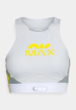 Nike Performance Damen AIR MAX MOTIF BRA - Sport-BH Mit Mittlerer Stützkraft - Photon Dust/vivid Sulfur/particle Grey/vivid Sulfur