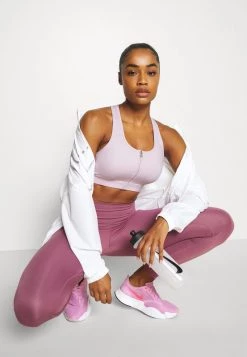 Nike Performance Damen ZIP FRONT BRA - Sport-BH Mit Mittlerer Stützkraft - Regal Pink/white -Angebote Nike Store 1ee20d8dc2f845edb8efbb6126feff0d