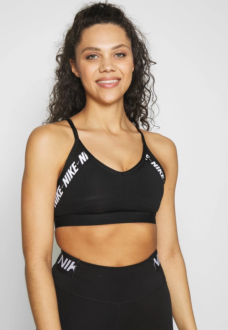 Nike Performance Damen INDY - Sport-BH Mit Leichter Stützkraft - Black/white 1 Nike Performance Damen INDY - Sport-BH Mit Leichter Stützkraft - Black/white