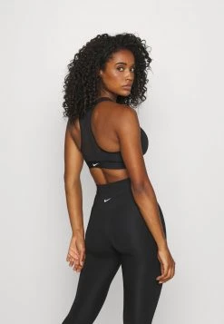 Nike Performance Damen ZIP FRONT BRA - Sport-BH Mit Mittlerer Stützkraft - Black/white -Angebote Nike Store 211a3735b9554cfda16e98e0fbfb9e99