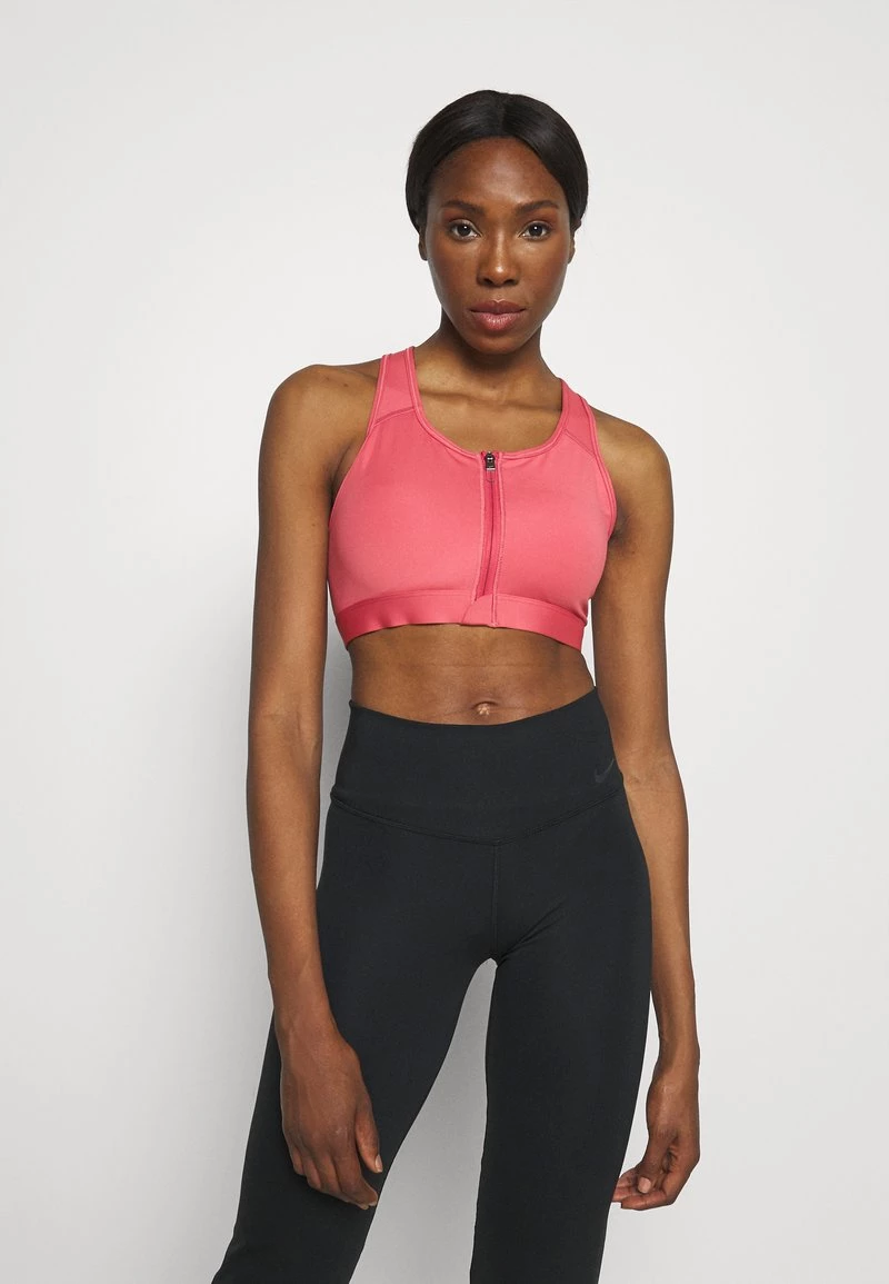 Nike Performance Damen ZIP FRONT BRA - Sport-BH Mit Mittlerer Stützkraft - Archaeo Pink/black 1 Nike Performance Damen ZIP FRONT BRA - Sport-BH Mit Mittlerer Stützkraft - Archaeo Pink/black