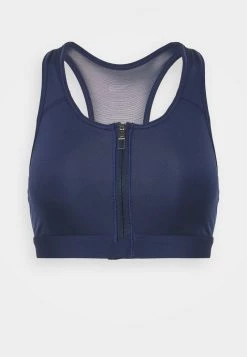 Nike Performance Damen ZIP FRONT BRA - Sport-BH Mit Mittlerer Stützkraft - Midnight Navy/white -Angebote Nike Store 26ff2a053dc1483d93afe052d8d8cdef