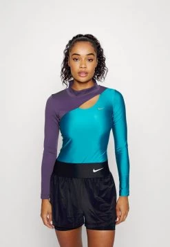 Nike Performance Damen BODYSUIT - Langarmshirt - Bright Spruce/cave Purple/gold