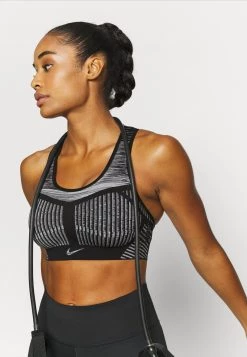 Nike Performance FLYKNIT BRA - Sport-BH Mit Starker Stützkraft - Black/white | Damen -Angebote Nike Store 28bcfc8cf45f4763b83bc09b42bf250b