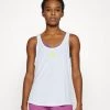 Nike Performance Damen ONE LUXE TANK - Top - White/sanddrift/atomic Green