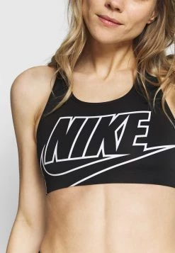 Nike Performance Damen FUTURA BRA - Sport-BH Mit Mittlerer Stützkraft - Black/white -Angebote Nike Store 294f6f5cccce45269763cdd6d14670ae