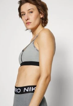 Nike Performance Damen INDY LOGO CUTOUT BRA - Sport-BH Mit Leichter Stützkraft - Particle Grey/pure/black/white -Angebote Nike Store 2a300e6423014f9e8268f7d6d7430e47