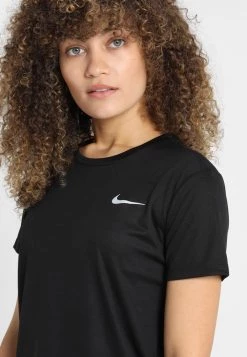 Nike Performance Damen MILER - T-Shirt Print - Black/silver -Angebote Nike Store 2acd112922004276857270b5a5489383