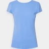 Nike Performance Damen THE YOGA LUXE - T-Shirt Basic - Royal Pulse/aluminum