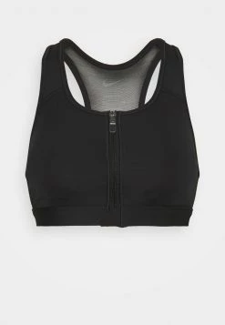 Nike Performance Damen ZIP FRONT BRA - Sport-BH Mit Mittlerer Stützkraft - Black/white -Angebote Nike Store 2e07b1df9a104df1a39cee66f617de93