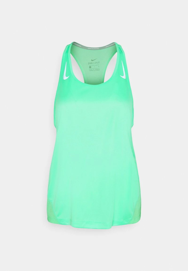 Nike Performance Damen MILER TANK RACER - Sport T-shirt - Green Glow 1 Nike Performance Damen MILER TANK RACER - Sport T-shirt - Green Glow