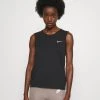 Nike Performance Damen RUN TANK - Top - Black/bright Crimson