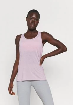Nike Performance Damen YOGA LAYER TANK - Sport T-shirt - Plum Fog/venice