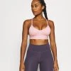 Nike Performance Damen INDY V NECK BRA - Sport-BH Mit Leichter Stützkraft - Pink Glaze/pure/pink Glaze/white