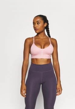 Nike Performance Damen INDY V NECK BRA - Sport-BH Mit Leichter Stützkraft - Pink Glaze/pure/pink Glaze/white