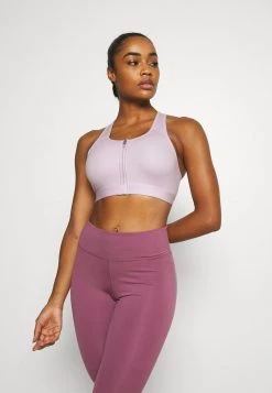 Nike Performance Damen ZIP FRONT BRA - Sport-BH Mit Mittlerer Stützkraft - Regal Pink/white
