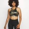 Nike Performance Damen CAMO BRA - Sport-BH Mit Mittlerer Stützkraft - Medium Olive/black/white