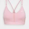 Nike Performance Damen INDY V NECK BRA - Sport-BH Mit Leichter Stützkraft - Pink Glaze/rust Pink/white