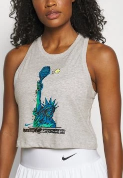 Nike Performance Damen TANK NYC LIBERTY - Sport T-shirt - Grey Heather -Angebote Nike Store 37eda4f6eb25416dab98b3ad360e9572