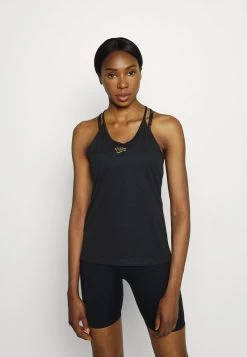 Nike Performance Damen FEMME ELASTIKA TANK - Top - Black/metallic Gold