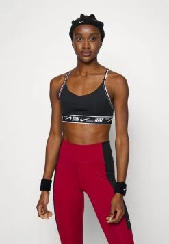Nike Performance Damen INDY LOGO BRA - Sport-BH Mit Leichter Stützkraft - Black/white
