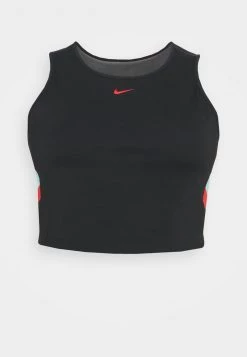 Nike Performance Damen STRIPE CROP TANK PLUS - Top - Black/chile Red