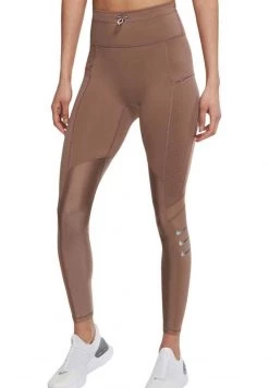 Nike Performance Damen RUN EPIC LUX - Tights - Archaeo Brown/pink Oxford/(refblk)