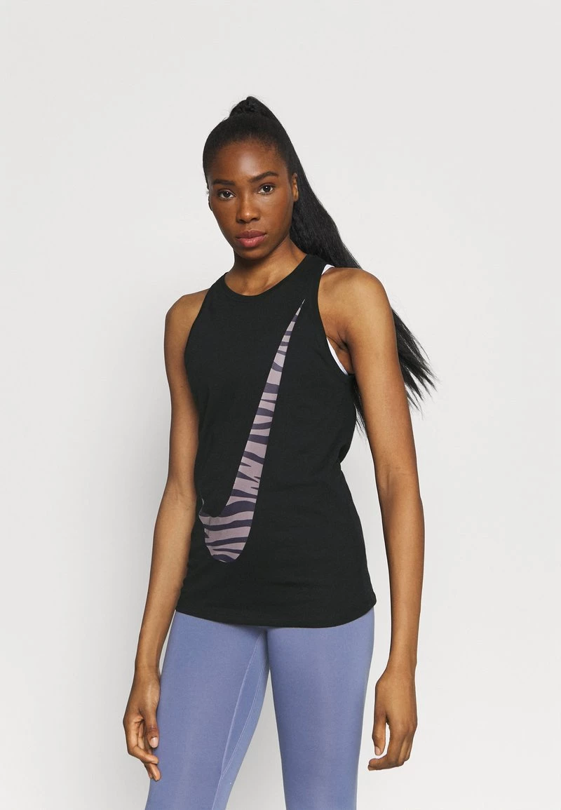 Nike Performance Damen DRY TANK ICON CLASH - Sport T-shirt - Black 1 Nike Performance Damen DRY TANK ICON CLASH - Sport T-shirt - Black
