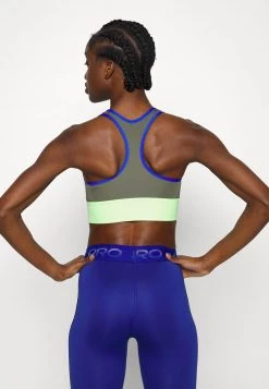 Nike Performance Damen BRA - Sport-BH Mit Mittlerer Stützkraft - Medium Olive/lime Glow/hyper Royal -Angebote Nike Store 3dbb07408ea141888a22ce4b519d1093