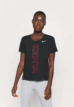 Nike Performance KENYA CITY SLEEK - T-Shirt Print - Black/silver | Damen