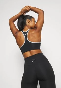 Nike Performance Damen LOGO BRA - Sport-BH Mit Mittlerer Stützkraft - White/black/light Smoke Grey -Angebote Nike Store 3fa16bed9c7d4d00aa203e7dfbc6c9a5