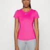Nike Performance ONE SLIM - Sport T-shirt - Active Pink/white | Damen