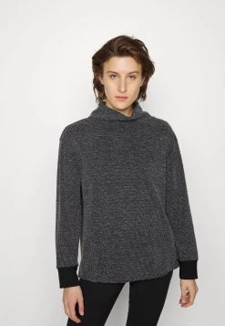 Nike Performance Damen LUXE COVER UP TEXTURED - Strickpullover - Black/sail/dark Smoke Grey